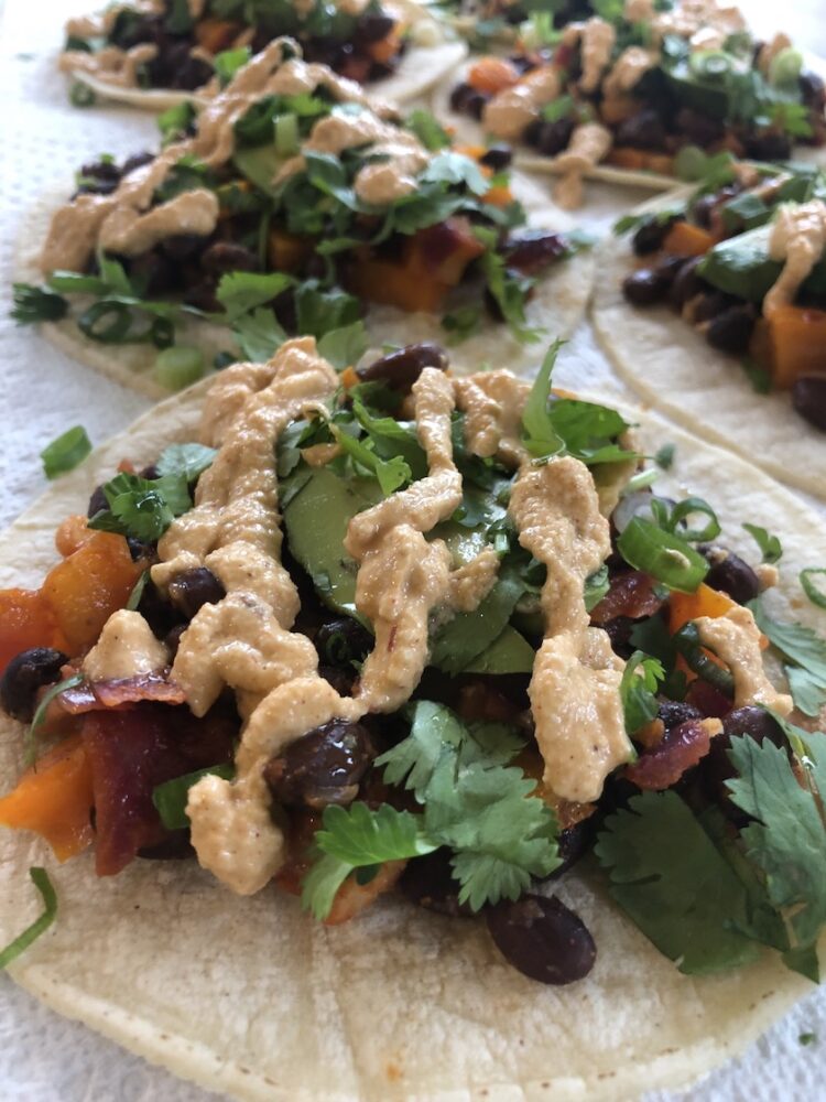 Black Bean Tacos with Cashew Crema