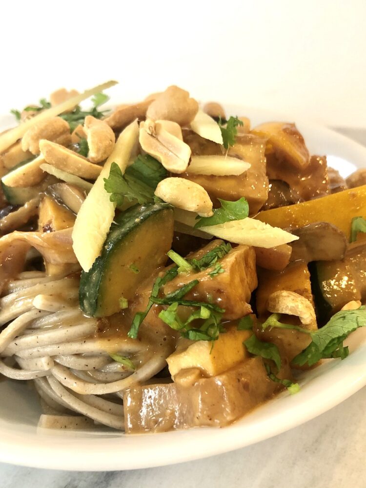 Veggie and Soba Noodle Stir Fry with Peanut Sauce